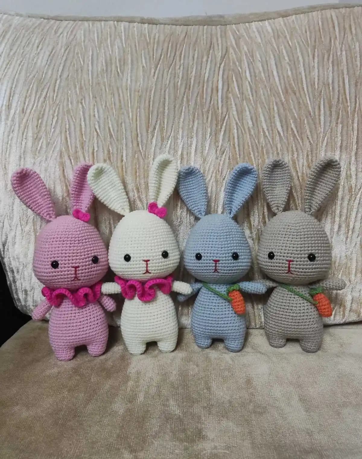 Amigurumi Tavşan Cingırak Oyuncaklar Güvenli ve Sevimli Çocuk Oyuncakları