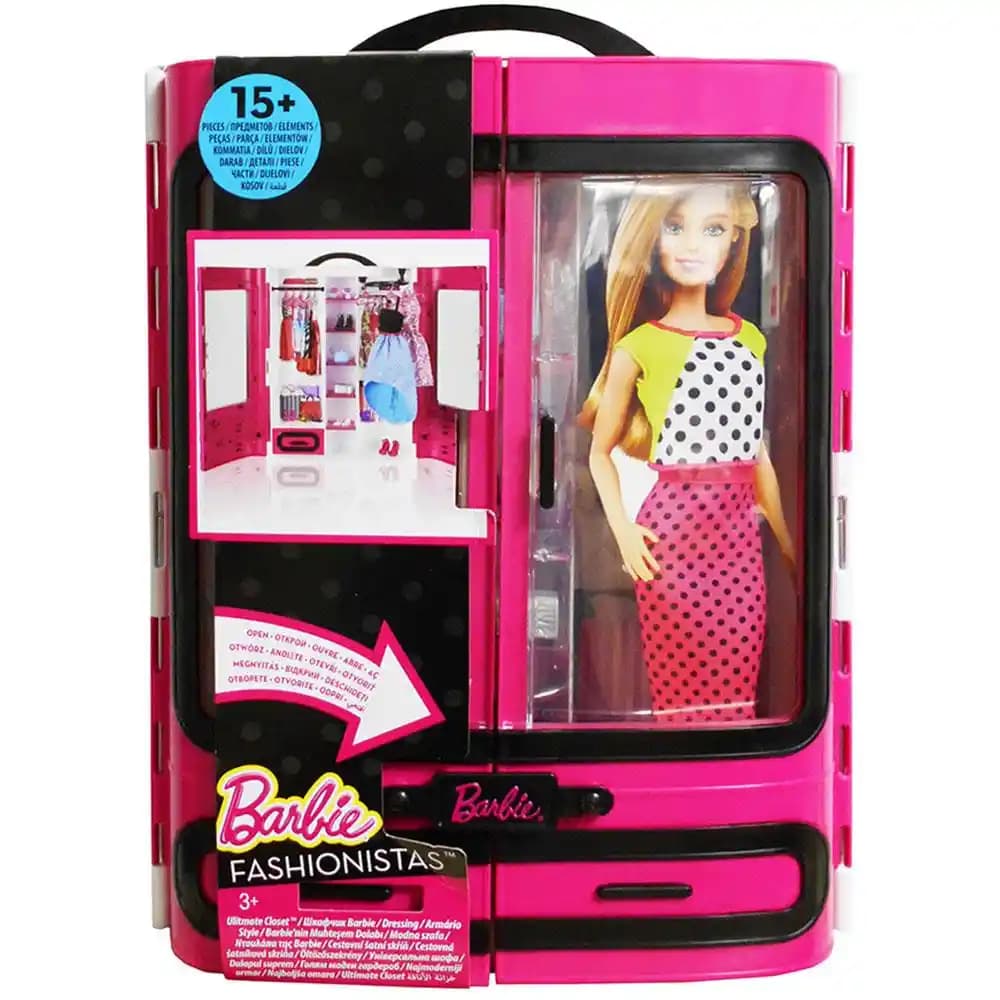 Barbie Pembe Gardırop Moda Oyun Seti Çocuklar İçin Yaratıcı ve Güvenli Eğlence