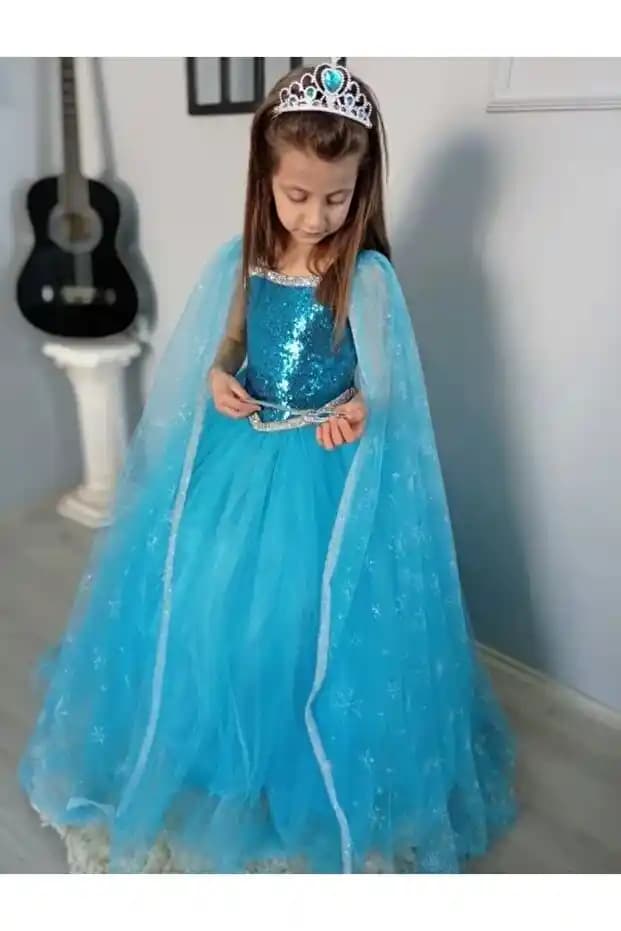Frozen Elsa Prenses Kostümü Çocuklar İçin Güvenli ve Detaylı Tasarım