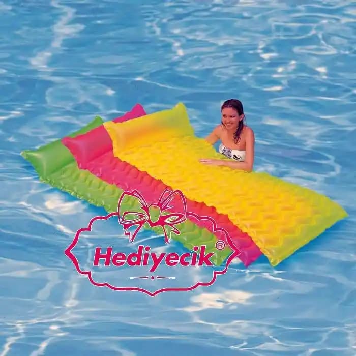 İntex Pembe ve Sarı Şişme Deniz Yatağı Çocuklar İçin Güvenli ve Renkli Tasarım