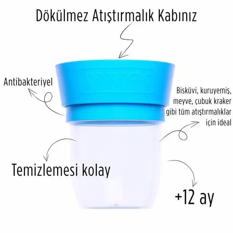 Mavi Dokulmez Atıştırmalık Kapları: Güvenli ve Pratik Çocuk Beslenme Çözümleri