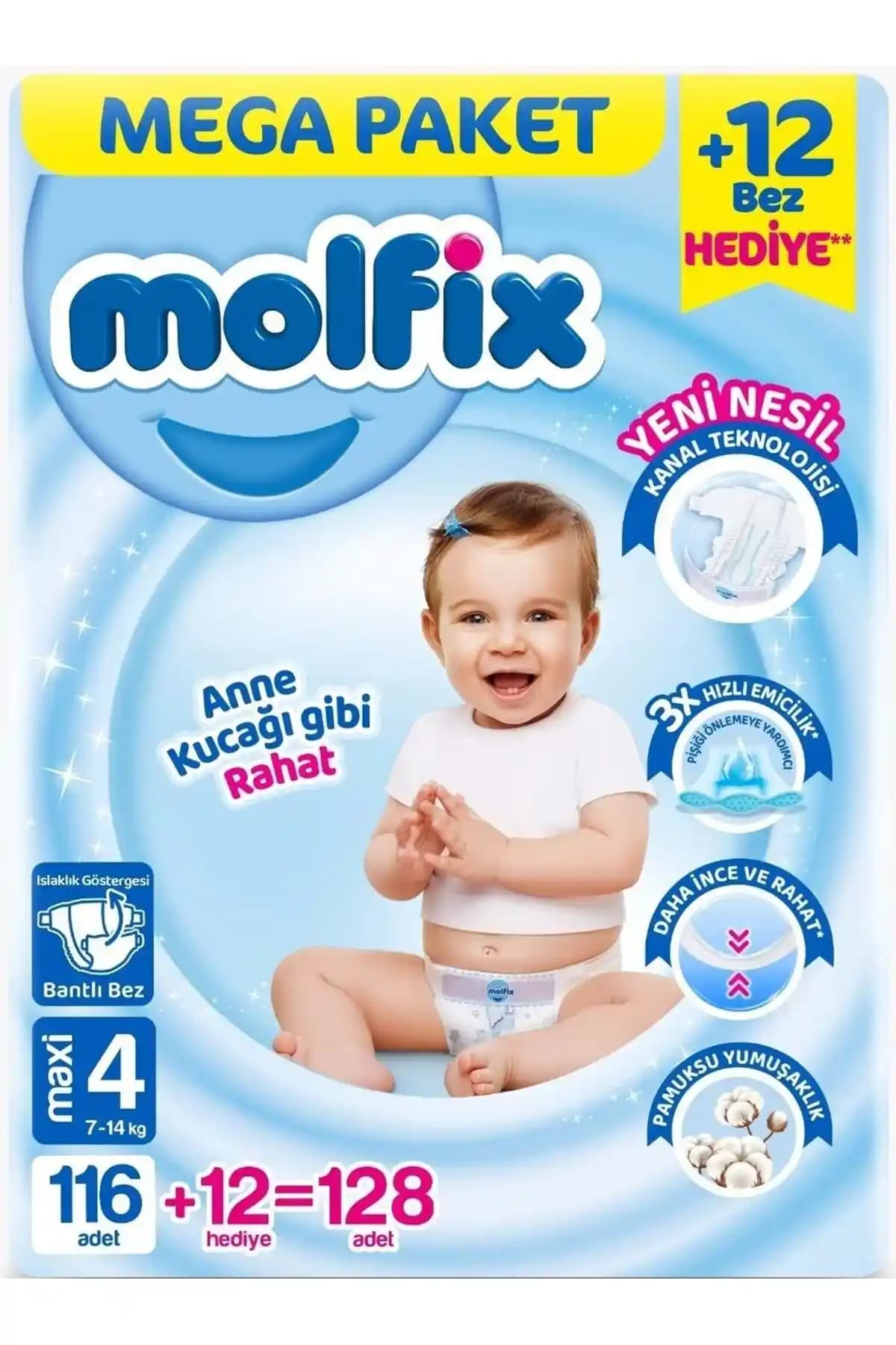 Molfix Maxi Bebek Bezi Yükseklik ve Emicilik Özellikleriyle Güvenli Bebek Bakımı