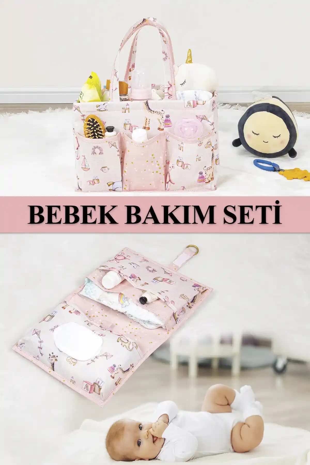Pembe Alt Bakım Çantası: Bebek Bakımında Pratiklik ve Estetik Çözüm