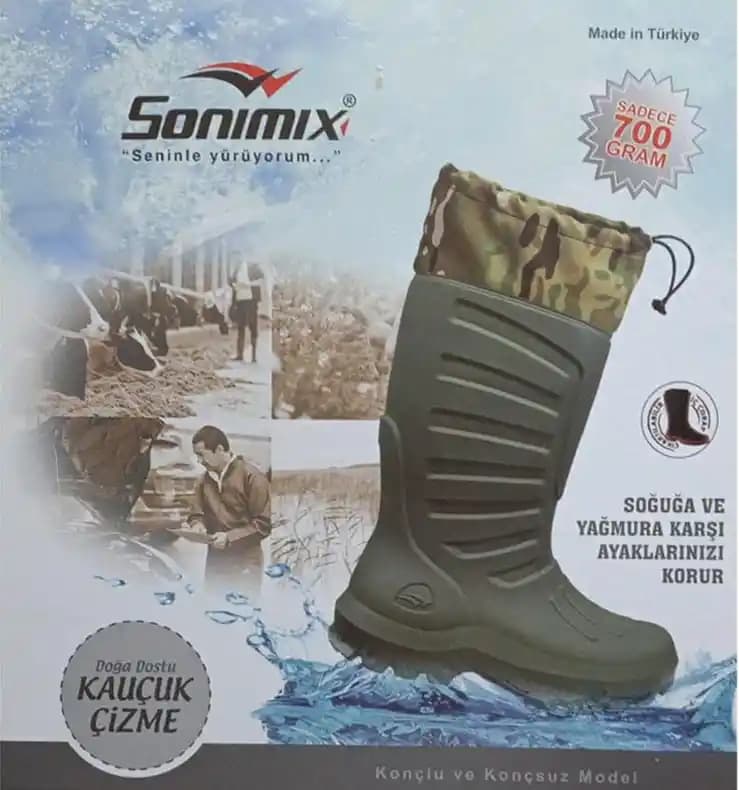 Sonimix Haki ve EVA Avcı Çizme: Zorlu Hava Koşullarına Dayanıklı ve Hafif Bir Seçenek