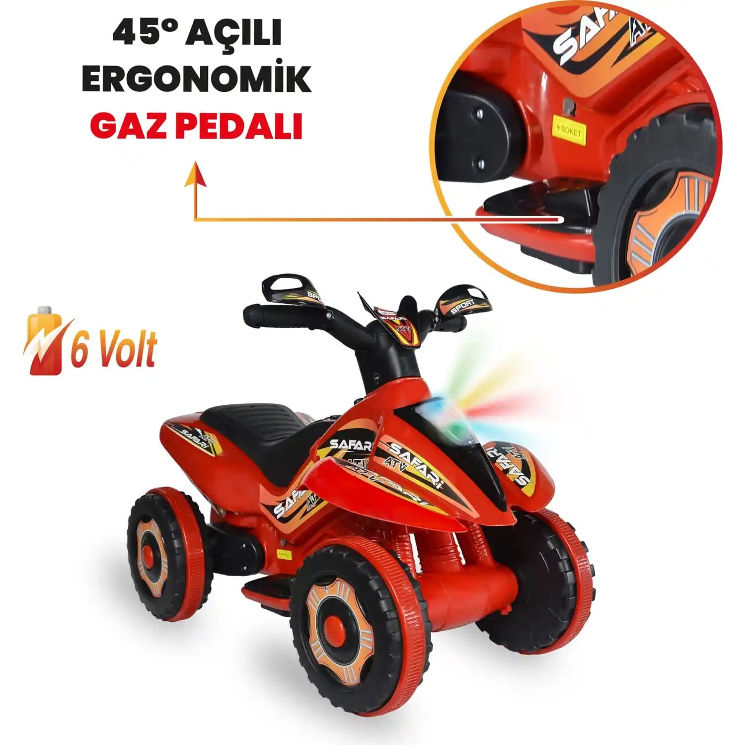 Uj Toys Kırmızı Beyaz Safari Akülü ATV: Güvenli ve Eğlenceli Çocuk Oyuncağı Seçenekleri