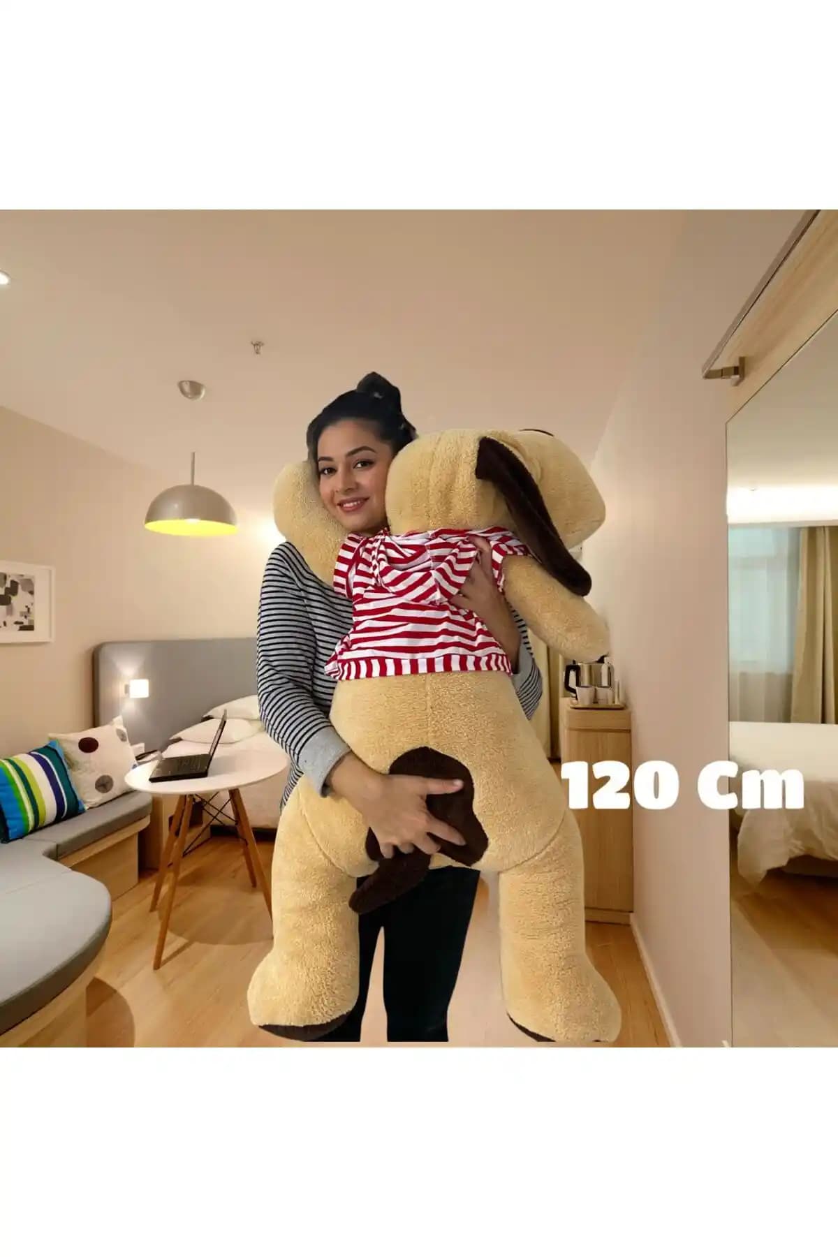 120 cm Dev Peluş Köpek Oyuncak Yüksek Kalite Güvenli ve Sevimli Tasarım