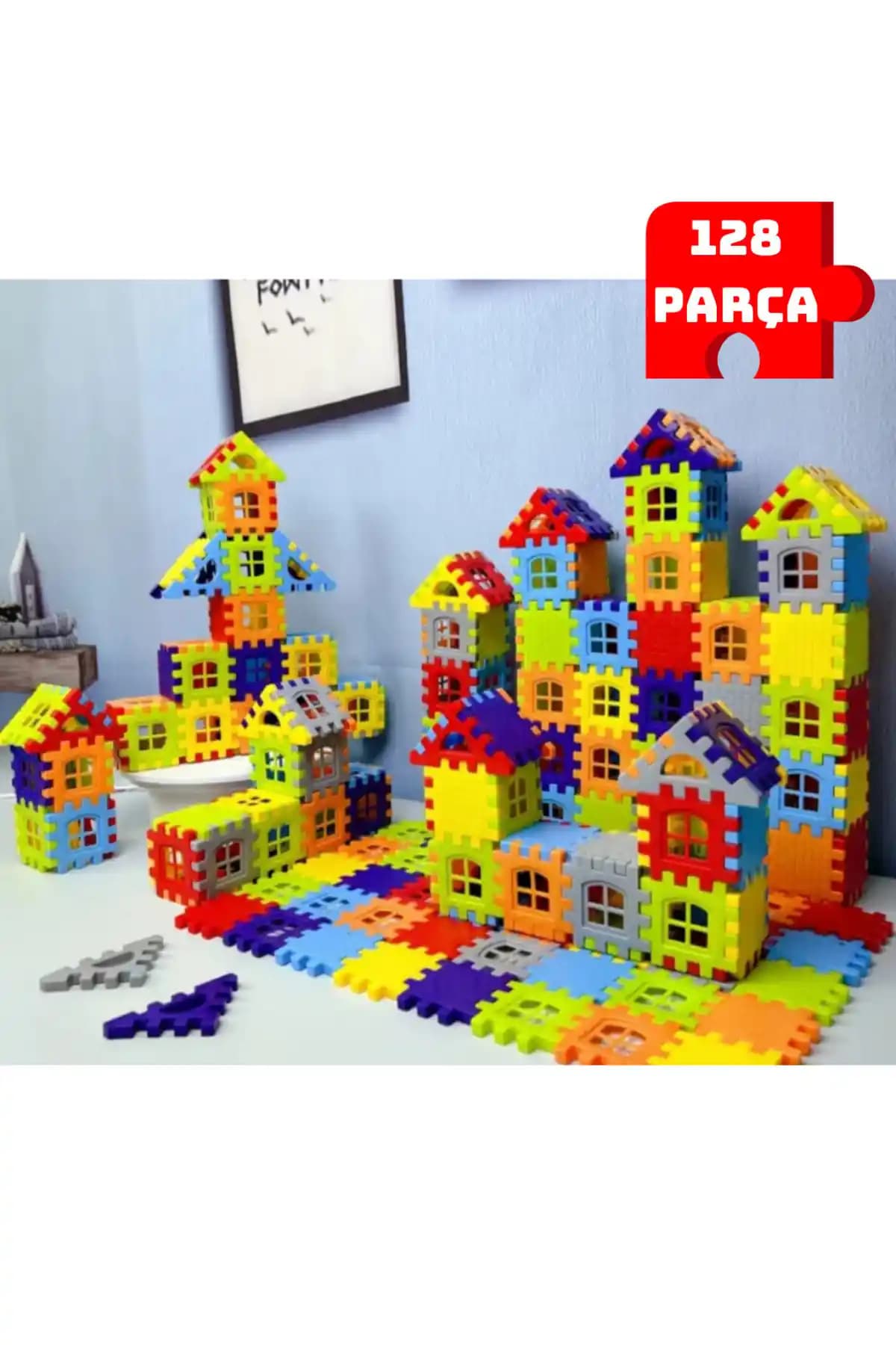 Ankahometoys Puzzle City 3D Yapı ve Tasarım Blokları Çocuklar İçin Eğitici Oyun Seti
