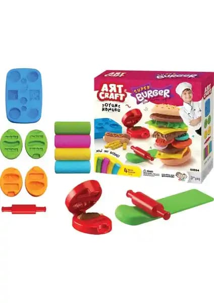 Art Craft Hamburger Hamur Seti Çocuklar İçin Yaratıcı ve Güvenli Oyun Deneyimi