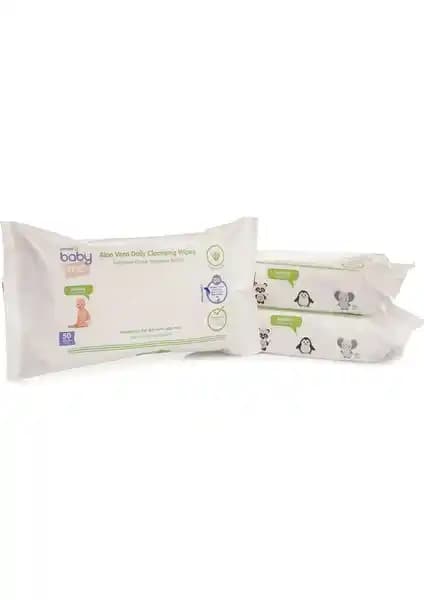 Baby Me Aloe Vera Günlük Bebek Temizleme Mendili Hassas Ciltler İçin Güvenli ve Pratik