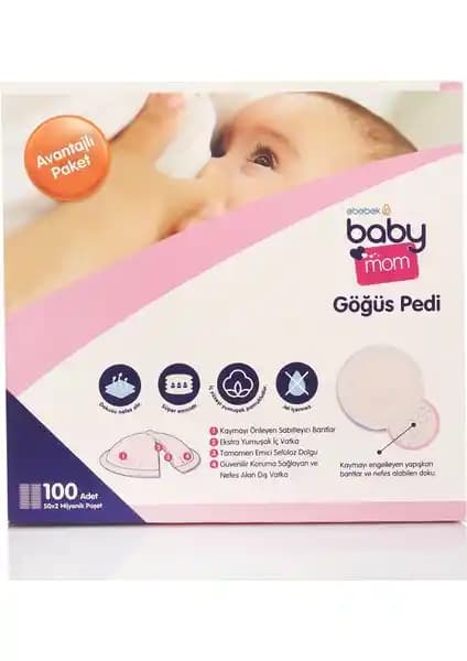Baby Mom Göğüs Pedi 100'lü Avantaj Paket Emziren Anneler İçin Güvenilir Koruma