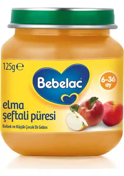 Bebelac Elma Şeftali Püreli Kavanoz Maması Sağlıklı ve Pratik Bebek Beslenmesi İçin Uygun