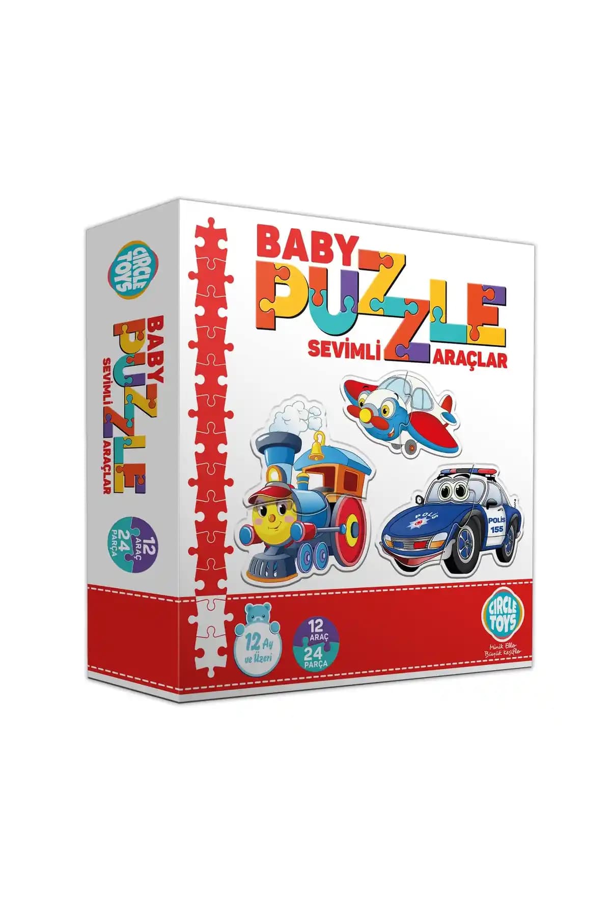 Çocuklar İçin Eğitici ve Dayanıklı Baby Puzzle Sevimli Araçlar Seti