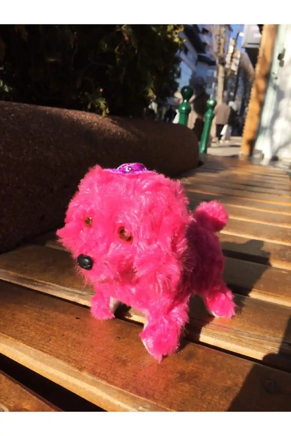 Genel Markalar Havlayan Yürüyen Pilli Peluş Köpek Çocuk Oyuncağı Koyu Pembe