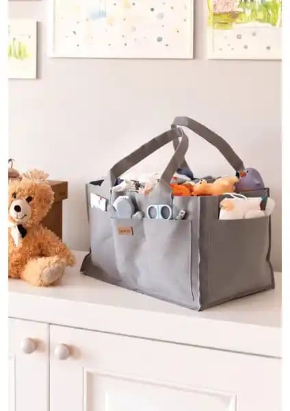 Hamur Anne Bebek Bakım Çantası Lamitela Gri Modern ve Pratik Organizer