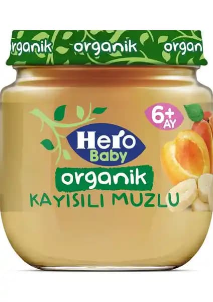 Hero Baby Organik Kayısı Muz Püresi Kavanoz Mama: Sağlıklı ve Katkısız Bebek Gıdası