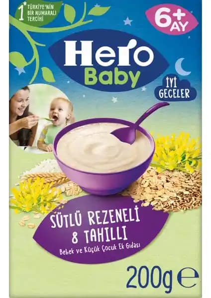 Hero Baby Sütlü 8 Tahıllı Rezeneli Kaşık Mama Bebekler İçin Sağlıklı ve Güvenilir Beslenme Seçeneği