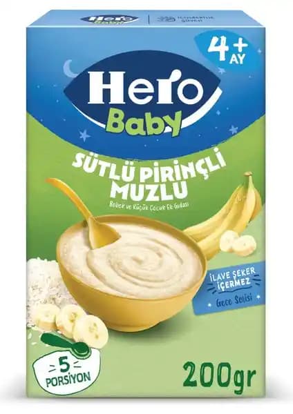 Hero Baby Sütlü Pirinçli Muzlu Kaşık Mama: 0-6 Ay Bebekler İçin Güvenilir Beslenme Seçeneği