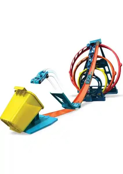 Hot Wheels Track Builder Üçlü Çember Aksiyonu Seti: Yaratıcı ve Eğlenceli Yarış Oyuncağı