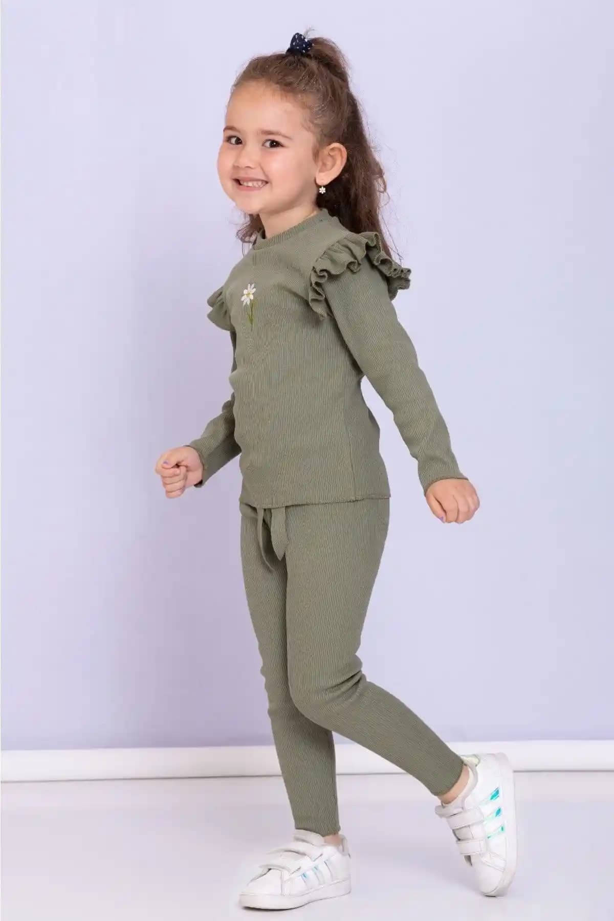Jojo Bambino Papatyalı Kız Çocuk Tayt Takımı Rahat ve Şık Tasarım