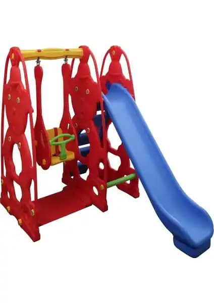 King Kids Sevimli Teddy Kaydıraklı Salıncak Set A Güvenli ve Eğlenceli Çocuk Oyun Alanı