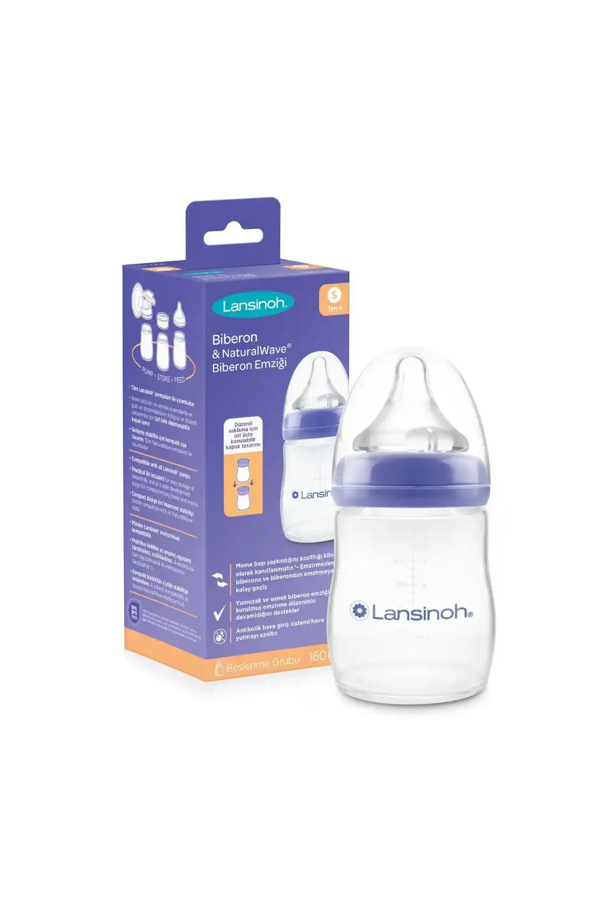 Lansinoh 160 ml Biberon ve NaturalWave Emzik ile Doğal ve Güvenli Bebek Beslenmesi