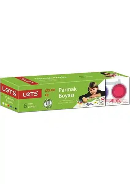 Let's Lets 6x25ml Parmak Boyası Seti Çocuklar İçin Güvenli ve Canlı Renkli Boyama Malzemeleri