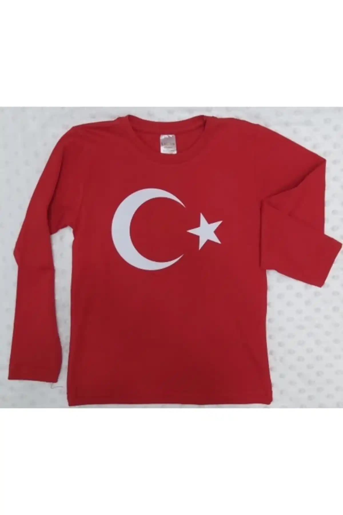 Lollico Unisex Çocuk Kırmızı Ay Yıldız Türk Bayraklı Uzun Kollu T-shirt İnceleme ve Özellikleri