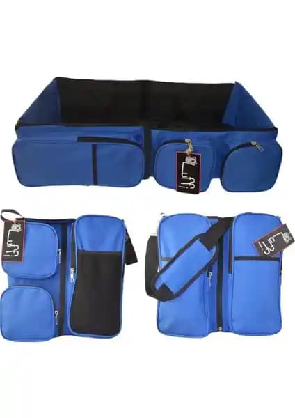 Luffi 3 In 1 Taşınabilir Katlanabilir Bebek Çantası Mavi Çok Amaçlı ve Pratik Kullanım