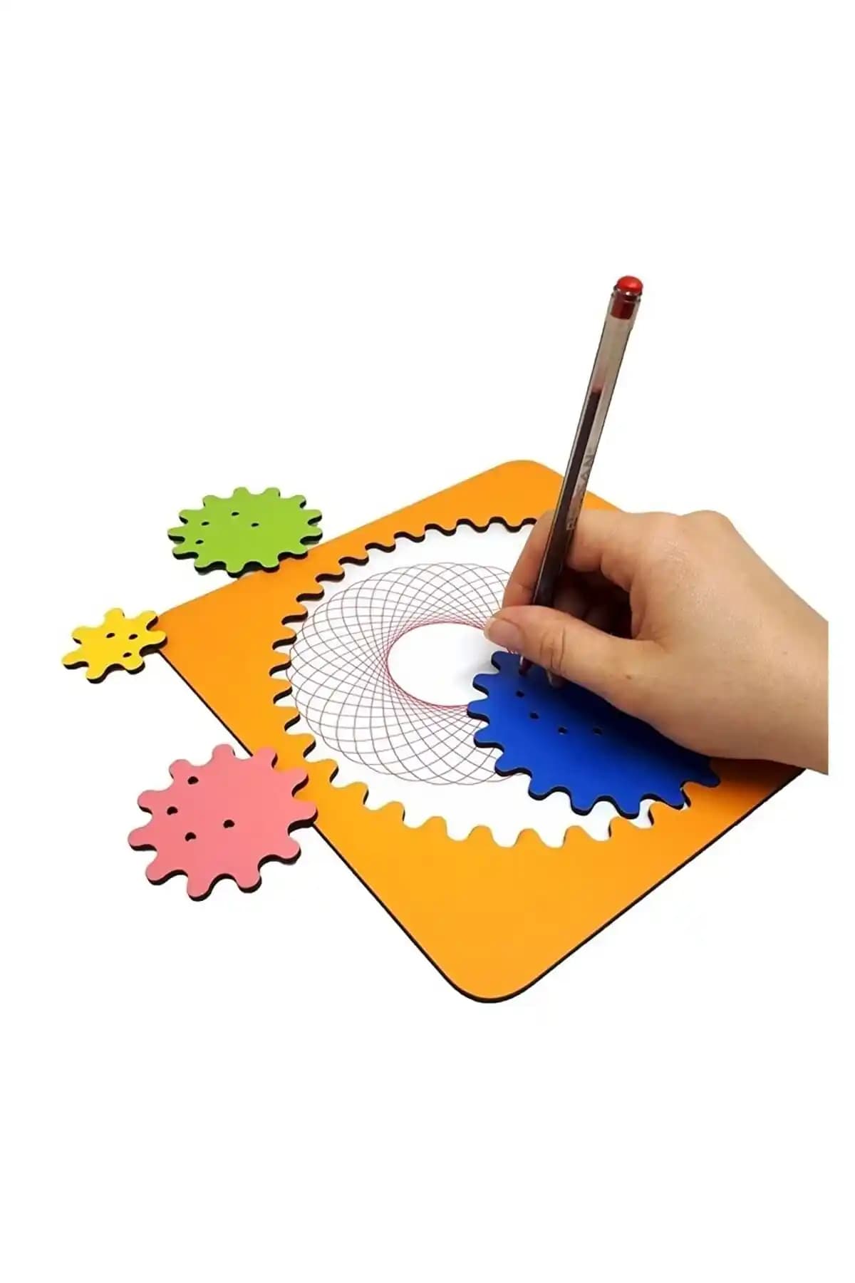 MartinaCole Ahşap Spirograf: Çocuklar İçin Doğal ve Eğitici Geometrik Çizim Oyuncağı