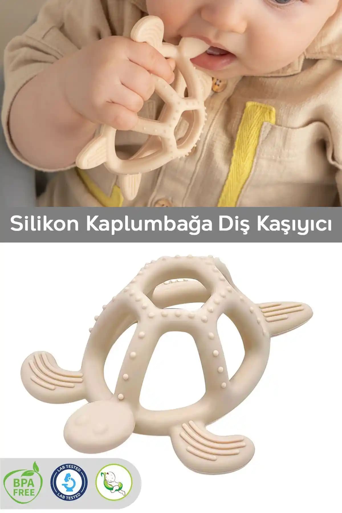 Meleni Baby Kaplumbağa Figürlü Bebek Dişliği Güvenli ve Rahat Diş Çıkarma Çözümü