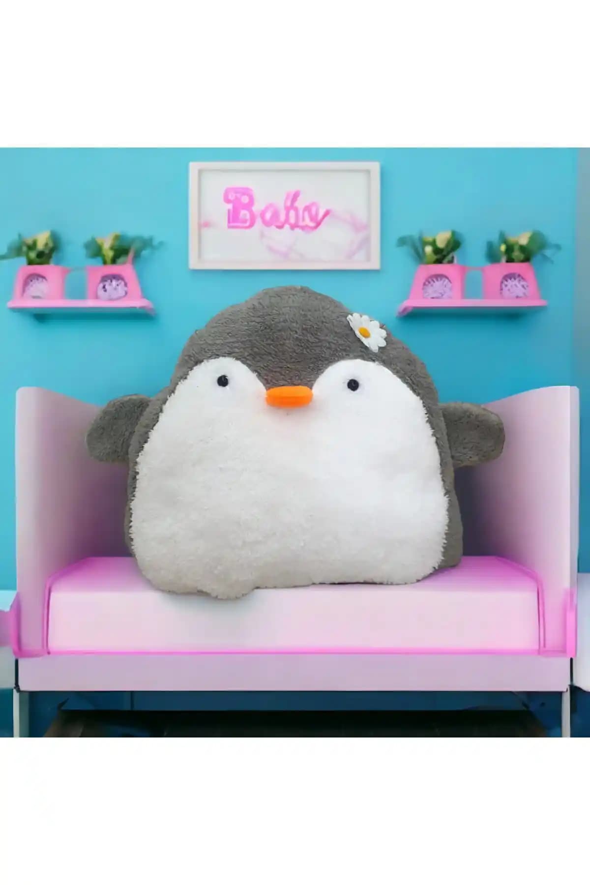 Mellito Sevimli Peluş Penguen Yastık ve Uyku Arkadaşı Çocuklar İçin Güvenli ve Renkli Tasarım