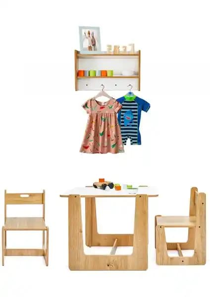 Minera 2-4 Yaş Turna Ahşap Montessori Çocuk Oyun Seti Güvenli ve Dayanıklı Tasarım