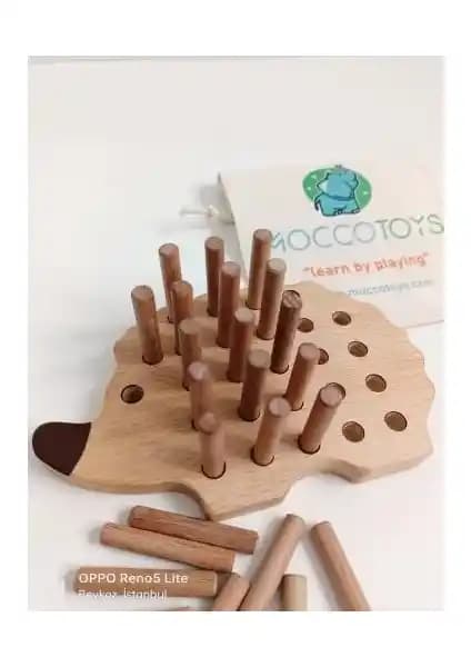 Moccotoys Montessori Tak Çıkar Ahşap Kirpi Oyunu Çocukların Gelişimine Katkı Sağlayan Doğal Seçenek