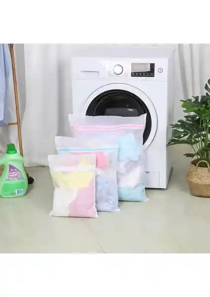 Mor Bebe Çamaşır Yıkama Filesi Renkli Fermuarlı 3'lü Set ile Güvenli ve Pratik Yıkama