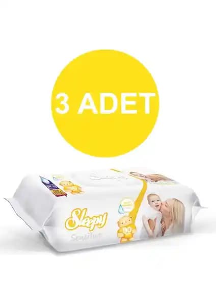 Sleepy Sensitive Islak Havlu 3 x 90'lı, Hassas Ciltler İçin Kokusuz ve Yumuşak Temizlik Ürünü