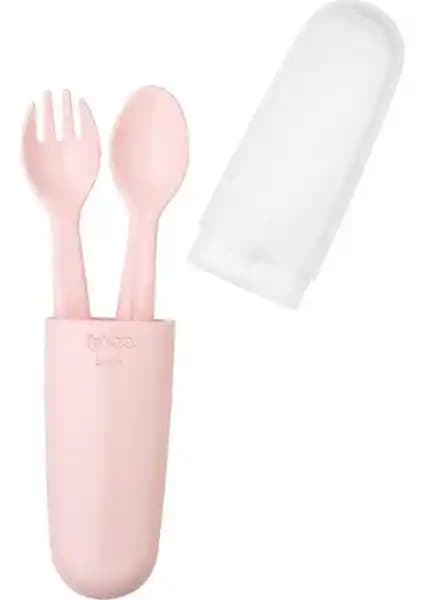 Wee Baby Saklama Kutulu Çatal Kaşık Seti Pembe: Güvenli ve Pratik Bebek Beslenme Çözümü