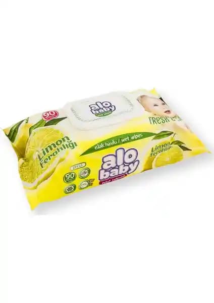 Alo Baby 90'lı Limon Islak Havlu Günlük Hijyen ve Ferahlık İçin Pratik Çözüm