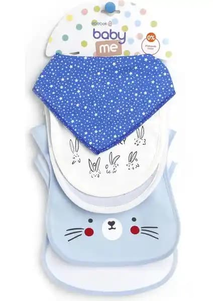 Baby Me Mama Önlüğü Seti 5'li Mavi - Yüksek Kaliteli ve Pratik Bebek Önlüğü Seçeneği