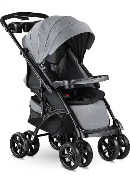 Babyhope BH-609 Polo Çift Yönlü Bebek Arabası Gri: Güvenli ve Pratik Kullanım Sunan Modern Tasarım