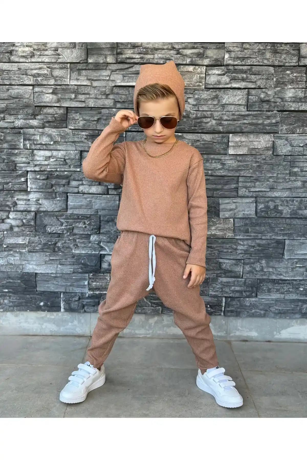 Barin Kids Unisex 3 Parça Şalvar Takımı Çocuklar İçin Rahat ve Şık Yaz Kıyafeti