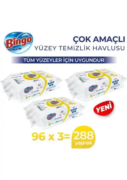 Bingo Pratik Yüzey Temizlik Havlusu: Doğal İçerikli, Limon Kokulu ve Hızlı Kuruyan Temizlik Çözümü
