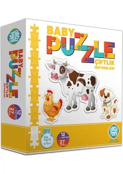 Circle Toys Bebek Puzzle Çiftlik Hayvanları Gelişim ve Eğlence İçin Güvenli Oyun Seti