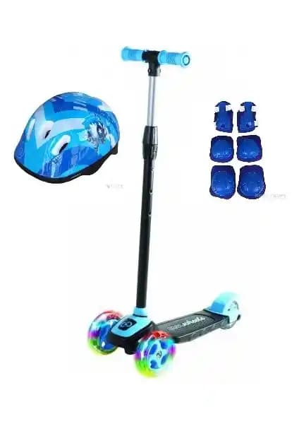 Çocuklar İçin Güvenli ve Eğlenceli LED Işıklı 3 Tekerlekli Yükseklik Ayarlı Scooter