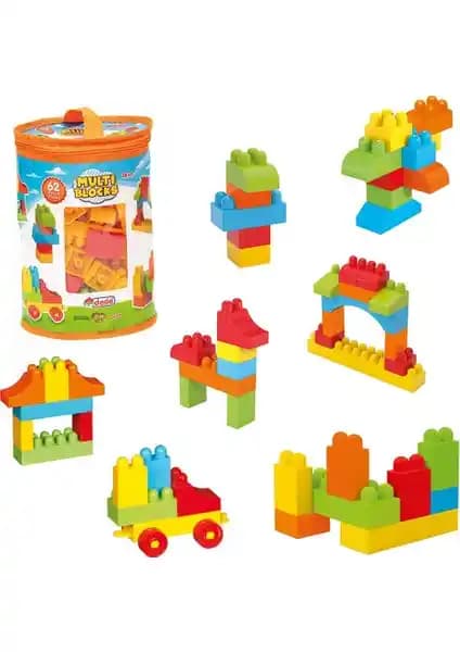 Dede Multi Blocks 62 Parça Çocuklar İçin Renkli Yaratıcı Bloklar ve Gelişim Fırsatları
