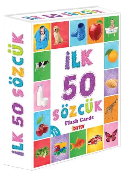 Diytoy 1161 İlk 50 Sözcük Kartları Çocukların Dil ve Motor Gelişimini Destekler