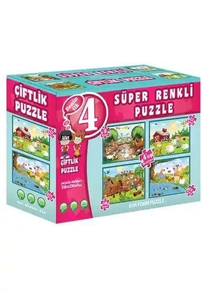 Diytoy Çiftlik Süper Renkli Puzzle: Çocukların Gelişimine Uygun Eğitici Oyun Seti