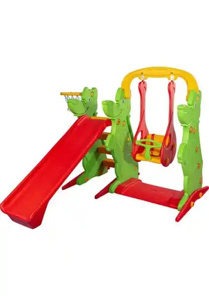 King Kids Kaydıraklı Salıncak Set A Güvenli ve Dayanıklı Çocuk Oyun Alanı