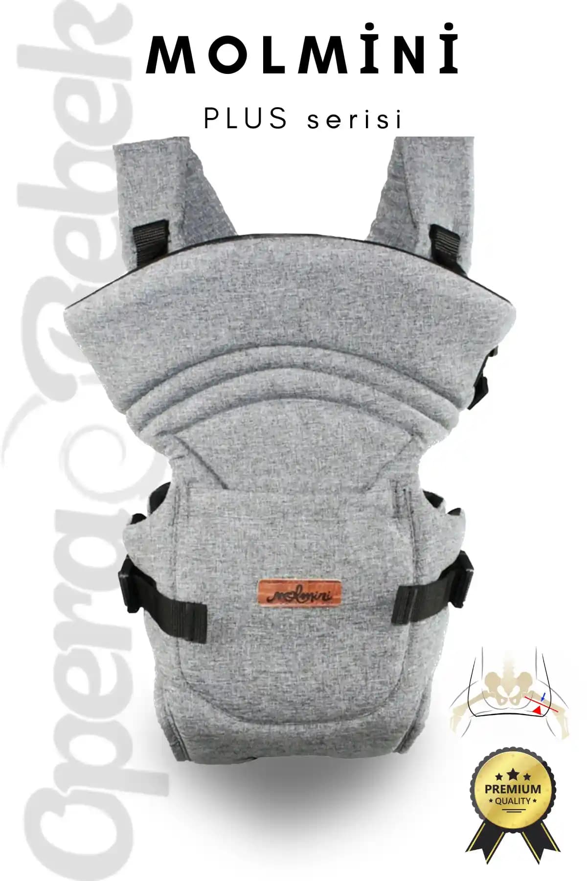 Molmini PLUS Keten Kanguru Bebek Taşıma Çantası Güvenli ve Ergonomik Taşıma Çözümü