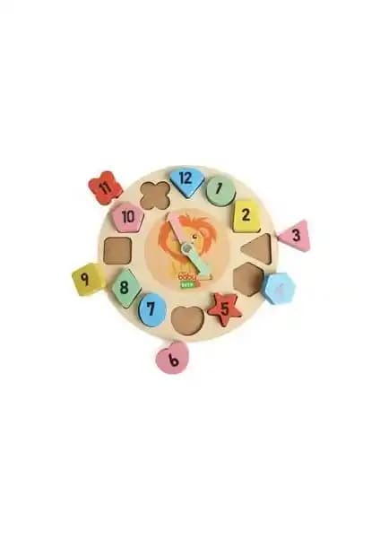 Montessori Ahşap Puzzle Saat ile Çocukların Bilişsel ve Motor Gelişimini Destekleyici Eğitici Oyuncak