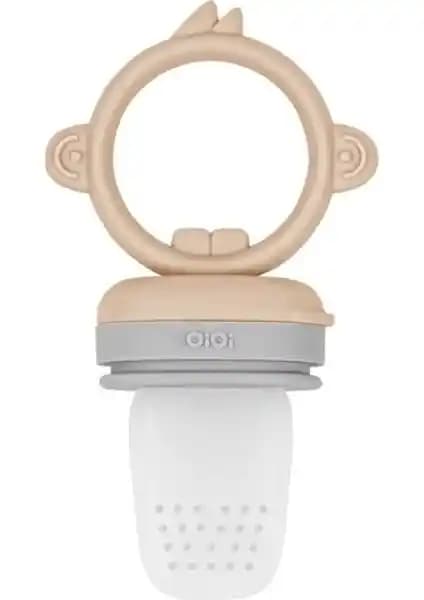 OiOi Silikon Püre Sebze ve Meyve Emziği Bubble Beige 6+ Ay Güvenli ve Pratik Bebek Beslenme Çözümü